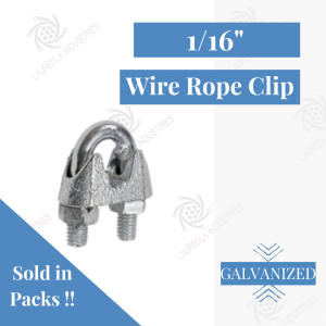 1/16" Malleable Galvanized Wire Rope Clips (SOLD IN SETS)